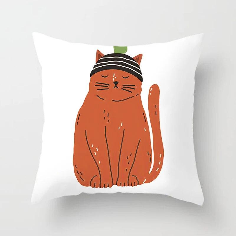 Totenkopf Katze Schwarz Heimdeko Kissenbezug Unartig Sofa Autodekoration 45x45cm Kissenbezug Quadratisch Polyester