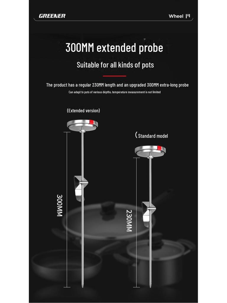 Green Forest Hochpräzises Küchenthermometer für Backen und Braten