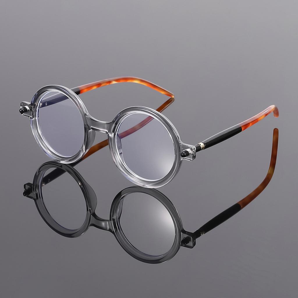 Retro round small frame flat glasses women's fashion popular anti-blue light new personalized frame glasses