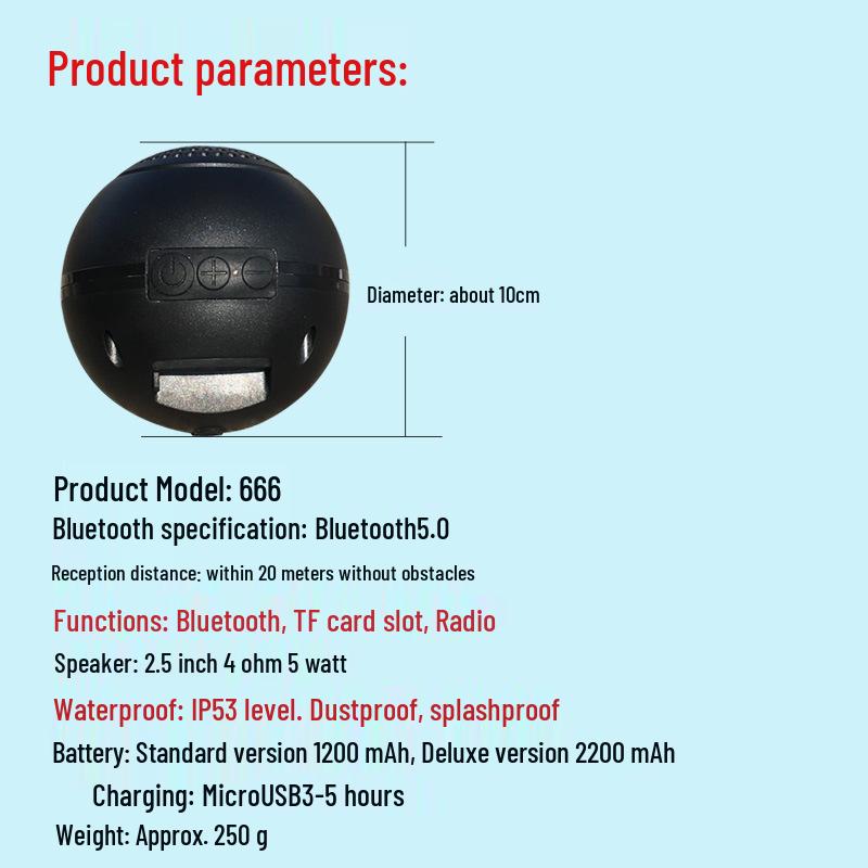 High Volume Wireless Bluetooth Mini Speaker for Bikes and Motorcycles