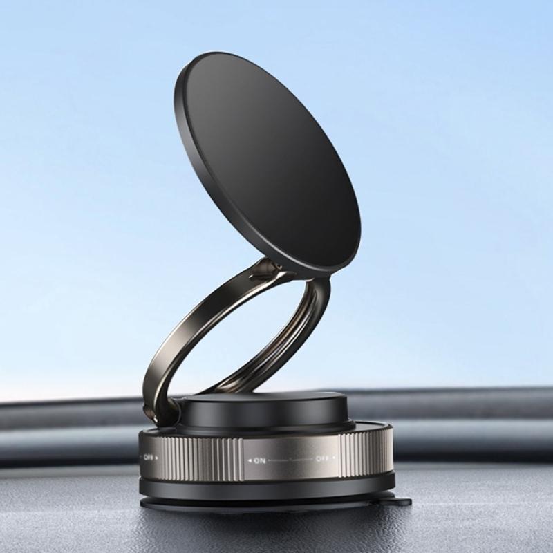 Car Phone Stand Bracket Rack With Powerful Magnets & Vacuum Suctions Capability for Easy Storage Safe Driving Experience