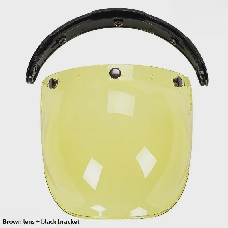 Japanese Three-Button Bubble Lens Motorcycle Helmet