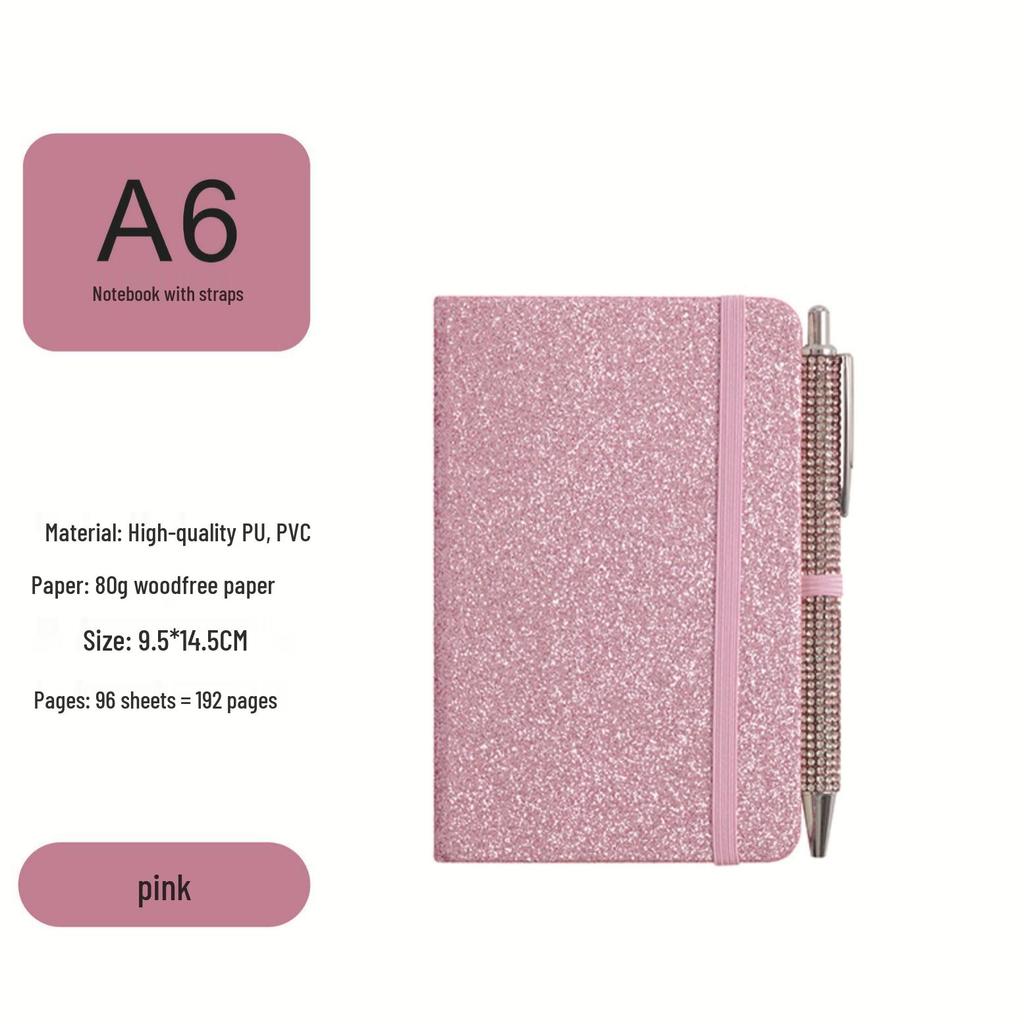 Exquisite Glitter Sequin Strap Journal: Personalized Creative Diary Notebook