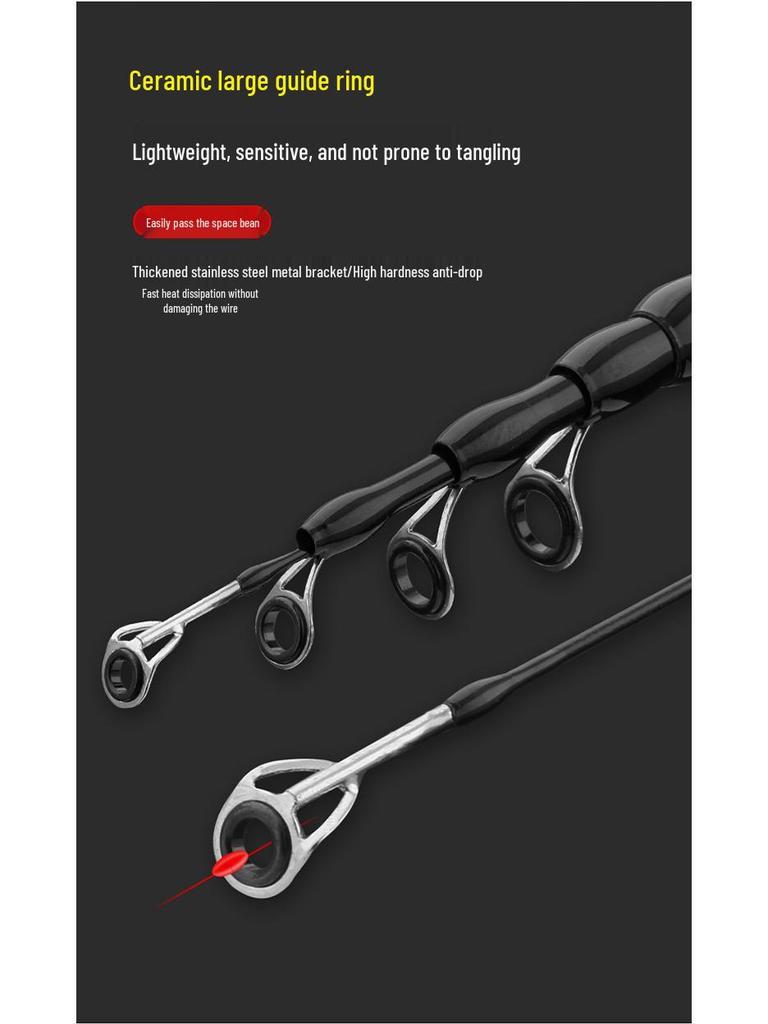 Carbon Ultra-Short Telescopic Lure Fishing Rod with Pistol Grip - Long Casting Spinning Rod