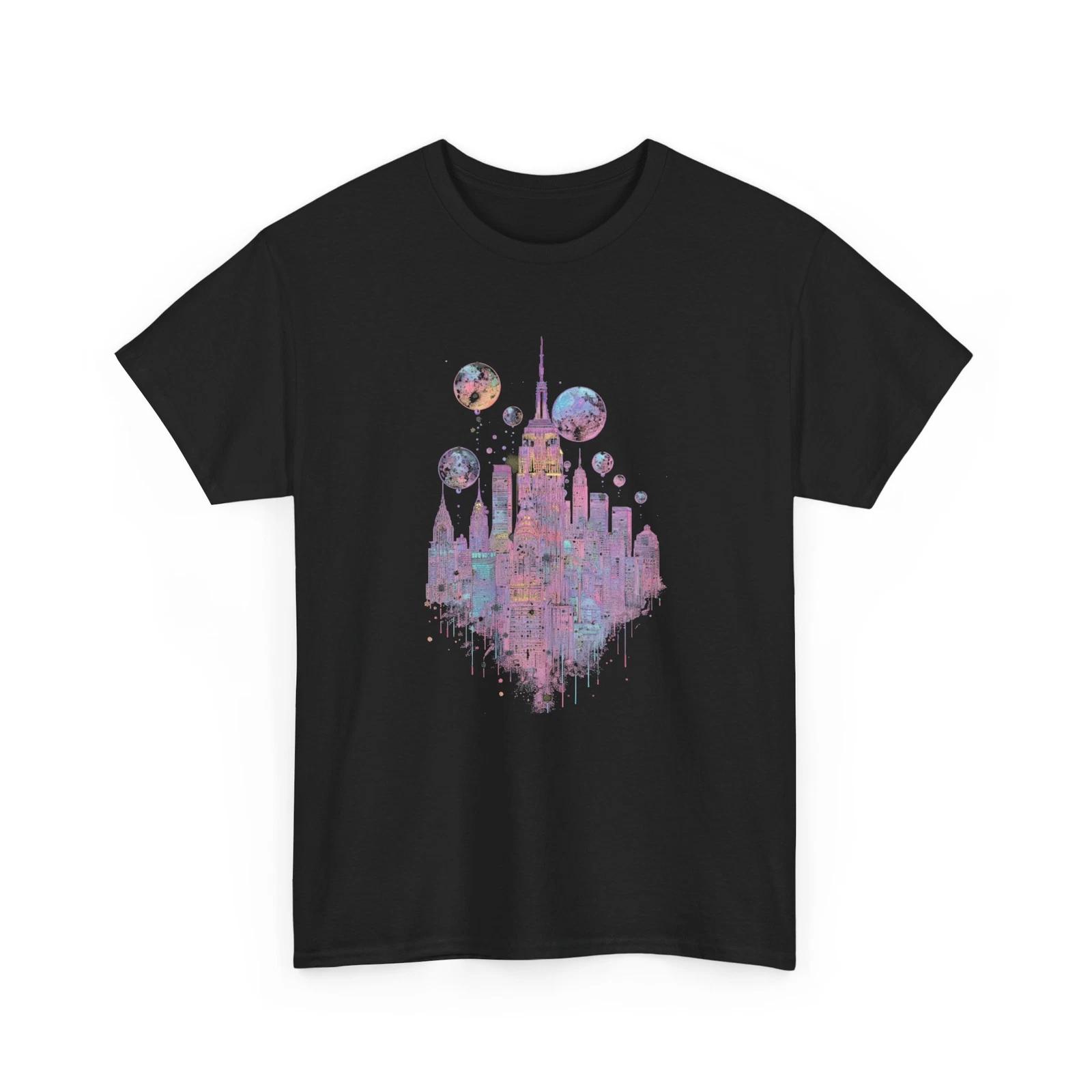 City Skyline T-Shirt | Urban Streetwear Tee | Iridescent City Bubble Shirt 3XL