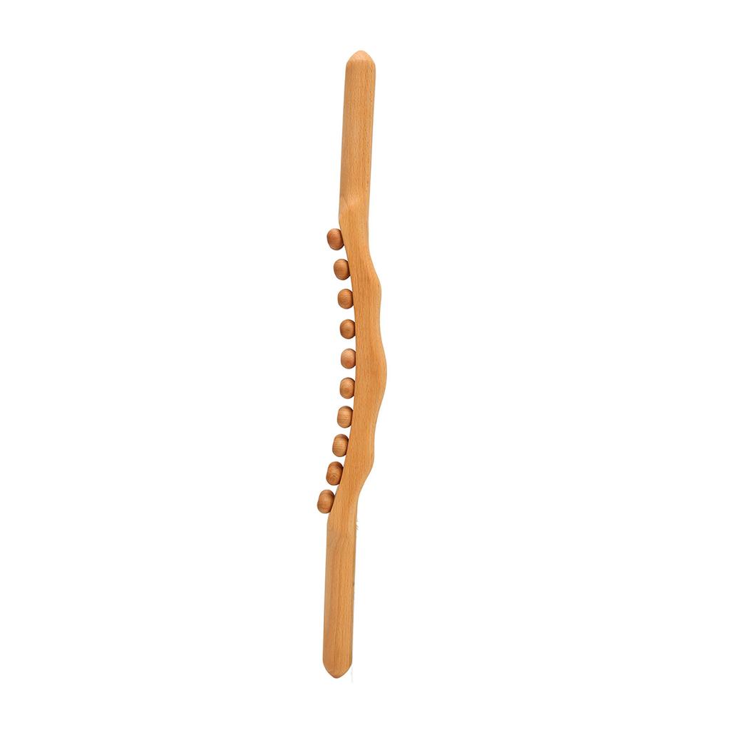 Body Massage Stick 20 Beads Wooden Muscle Massage Bar for Back Belly Shoulder