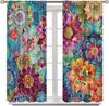 Bohemian Boho Floral Curtains Vintage Abstract Oil Painting Colourful Art Medieval Hippy Plant Flower Window Treatments Drapes Made Of Polyester