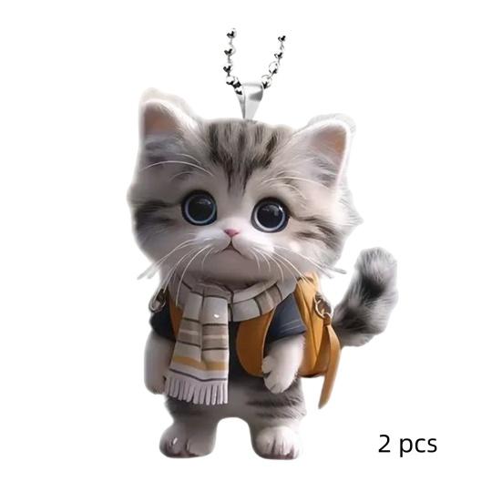 

Подвесной кулон акриловый плоский мультяшный кот украшение для автомобиля легко повесить брелок подвеска украшение на рождественскую елку Cat
