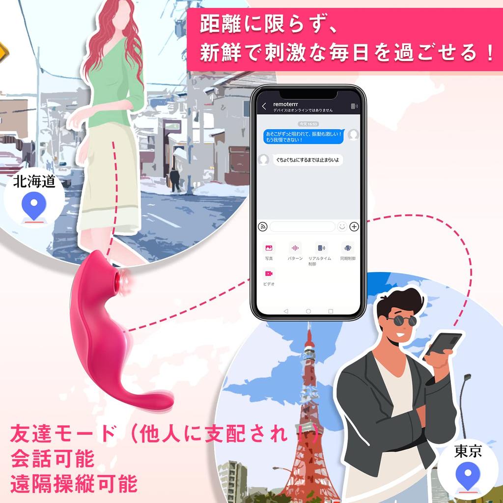 Vibrator Sucking Vibrator Remote Rotor Remote Vibrator Operation 9 Types of Suction Mode 9 Types of Shocking Mode Worn Smartphone Operation 2 Point