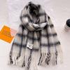 Women's Wool Plaid Scarf Winter Thickened Versatile Shawl Plush Scarf