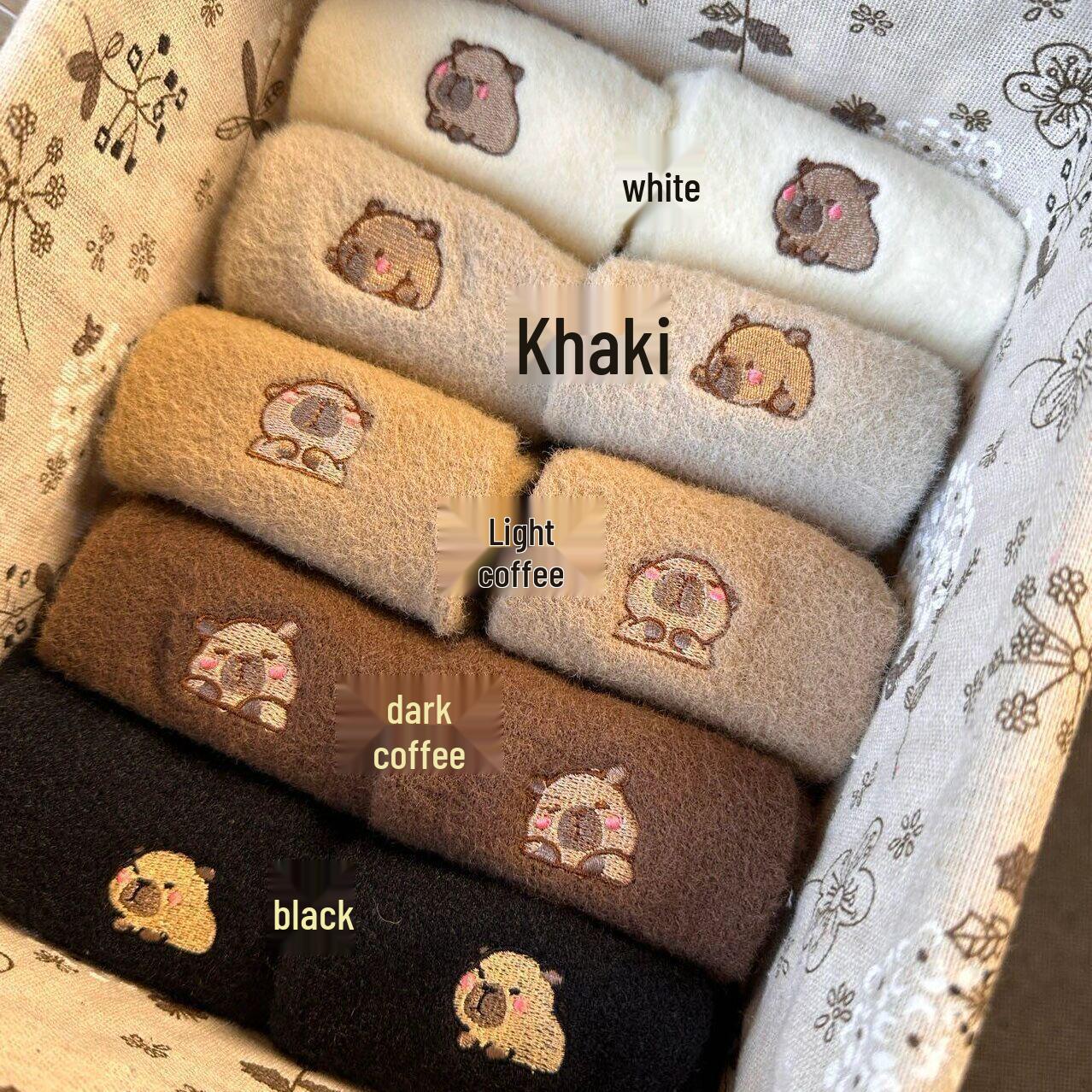 

Женские плюшевые теплые носки до середины икры для сна, утолщенные, для осени/зимы One Size чёрный