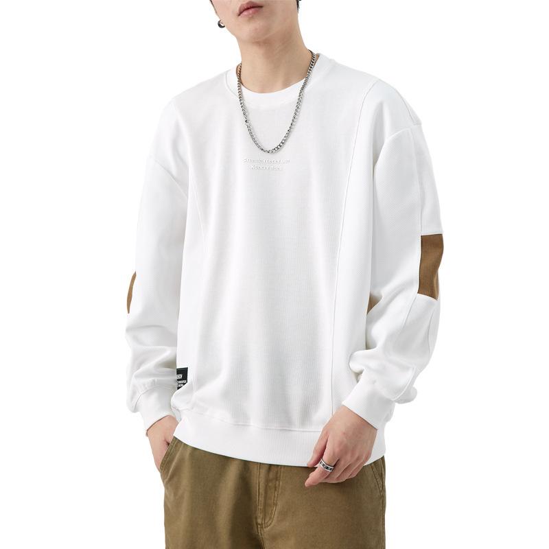 Осенний плотный свитер с круглым вырезом в тон цвета — фото 6