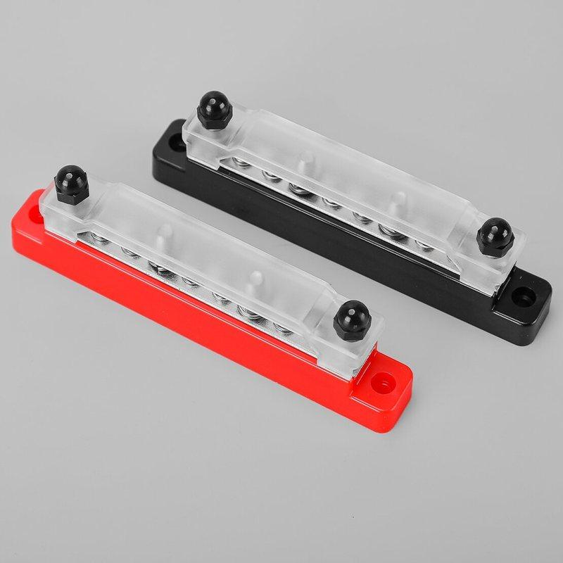 

1 Pair 10 Way Power Distribution Terminal Block Battery Bus Bar Fit For Automotive Boat Car Truck Ship Yacht