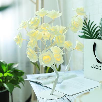 Simulation Tree Lamp LED Simulation Rose Table Lamp Creative Room Bedroom Decoration Night Light Romantic Home Decoration Lamp