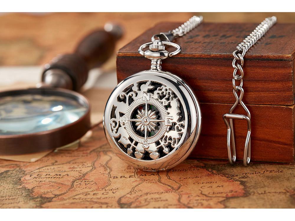 2021 Compass Pocket Watch with Flip Cover for Outdoor Exploration and Mountaineering