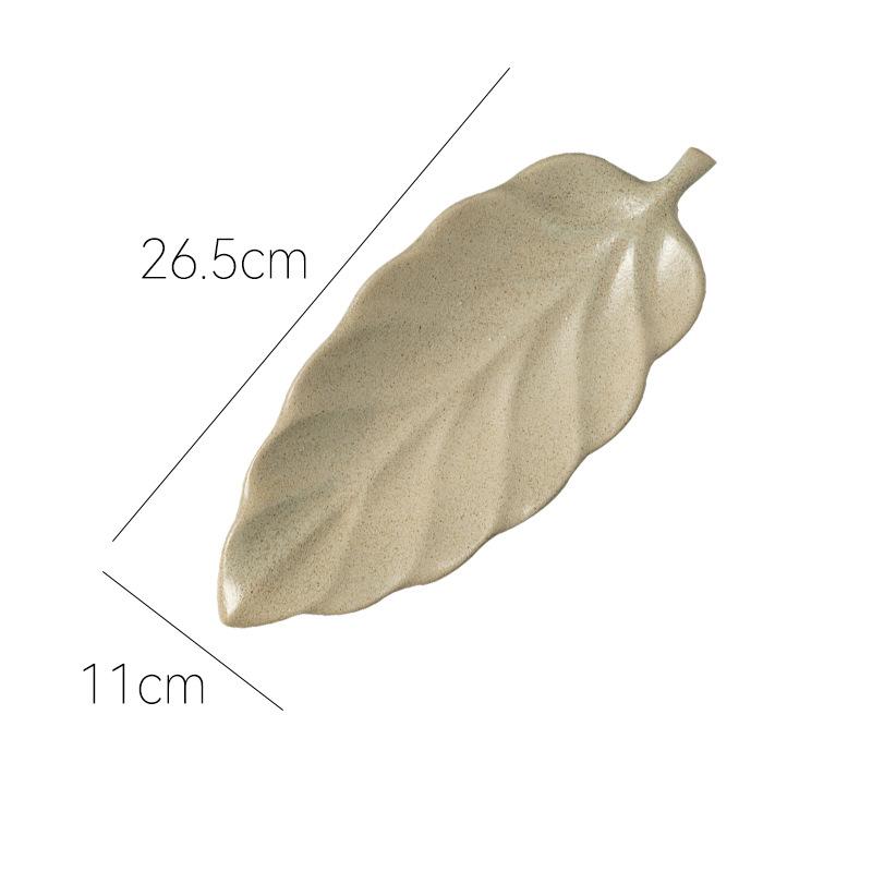 Ceramic Japanese leaf plate Home cooking Dim sum Snack plate Dining room Small crowd characteristic Yaobian dumpling plate