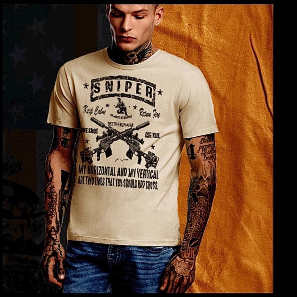 Sniper  marksman sharpshooter horizontal military Combat Veteran quote Unisex T-Shirt XL