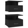 VidaXL Tables de chevet flottantes 2 pcs Noir Bois d'ingénierie 800408