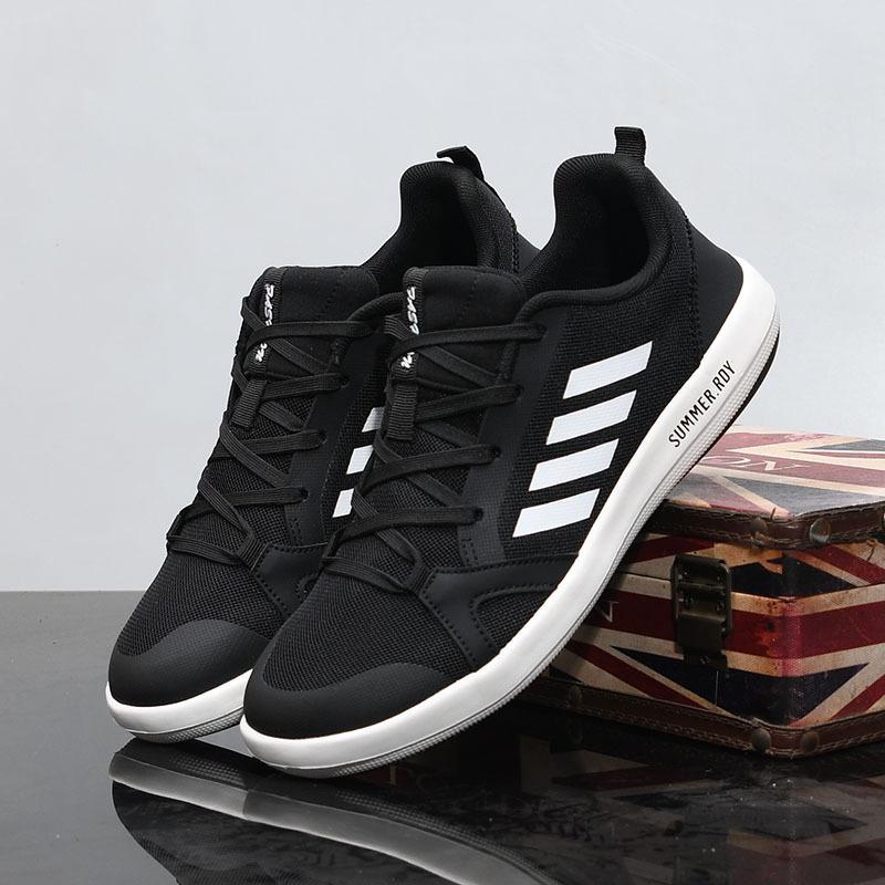 

Men s casual shoes 2025 summer new mesh breathable men s sports shoes Korean version trendy low-top soft-soled trendy shoes men 44 чёрный