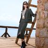 Sancai Plus Size Mid-Waist Straight Slit Mid-Length Skirt