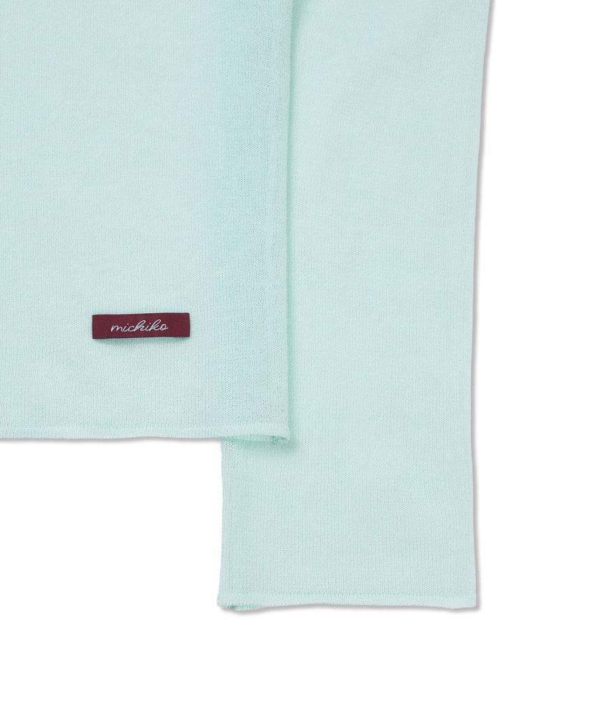 Michiko London Koshino Sheer Crop Knit Cardigan Soft Mint