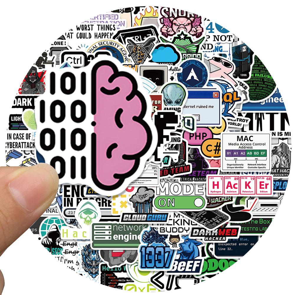 50/100 Pezzi Adesivi Hacker di Rete Programmazione Divertenti Cartoni Animati Ingegnere IT Adesivo per Computer Valigia Laptop Chitarra Telefono Decalcomanie