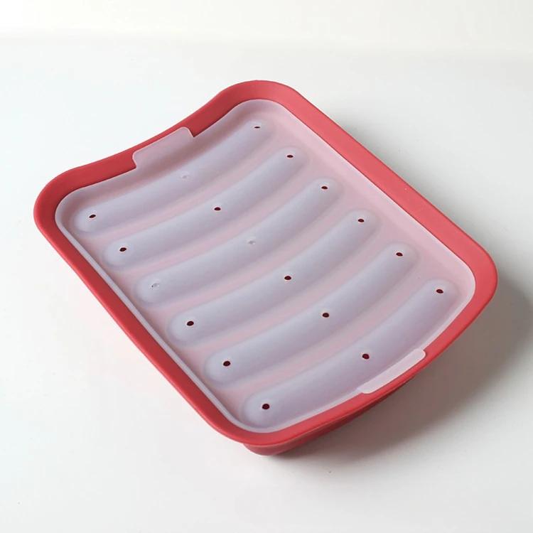 6 Grids Silicone Sausage Maker Mould for DIY Ham Hot Dog Cake Baking Non-Stick Dishwasher Safe Kitchen Tools Accessories