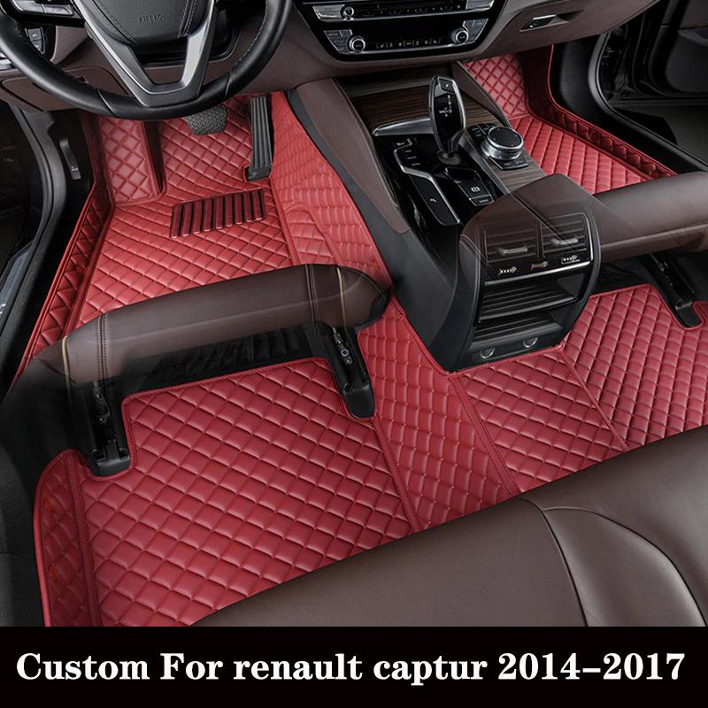 

Изготовленный на заказ автомобильный коврик для Renault Captur 2014 2015 2016 2017 Водонепроницаемый износостойкий кожаный ковер для ног Авто