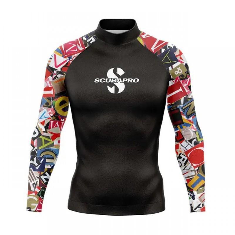 

SCUBA Surfing Suit UPF50 Sunscreen Beach Swimsuit Diving Jellyfish Long-sleeved Split Top XL