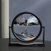 Rotatable Sandscape Moving Sand Art Picture Flowing Sand Painting 3D Liquid Hourglass Round Glass Quicksand Office Home Decor