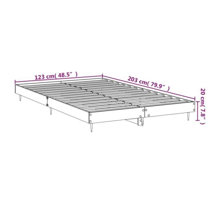 VidaXL Cadre de lit chêne marron 120x200 cm bois d'ingénierie 832260