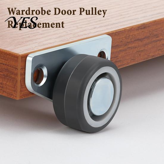 Side Mount Sliding Door Roller 4/8Pcs Vertical Track Wheel, Load-Bearing Anti-Sag Bottom Rollers, Dual Bearing Heavy Duty Guide for Wardrobe