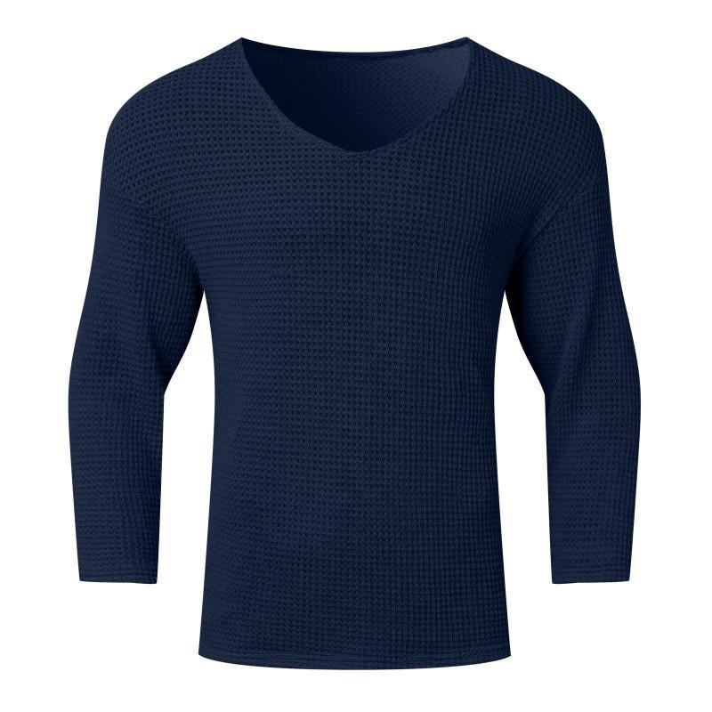 Vintage Japan Style Knit Sweater With Vneck Long Sleeves For Casual Youth Fashion