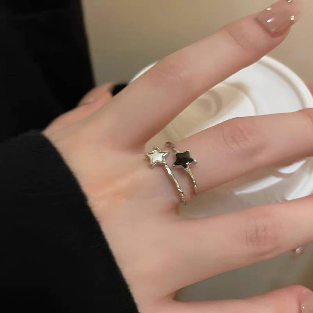 "Personalized Lucky Star Letter Ring: Versatile, Stylish, and Cool Niche Design for Women"