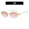 JYL Rimless Polygon Sunglasses UV400 Metal Ocean Lens Street Style / S092