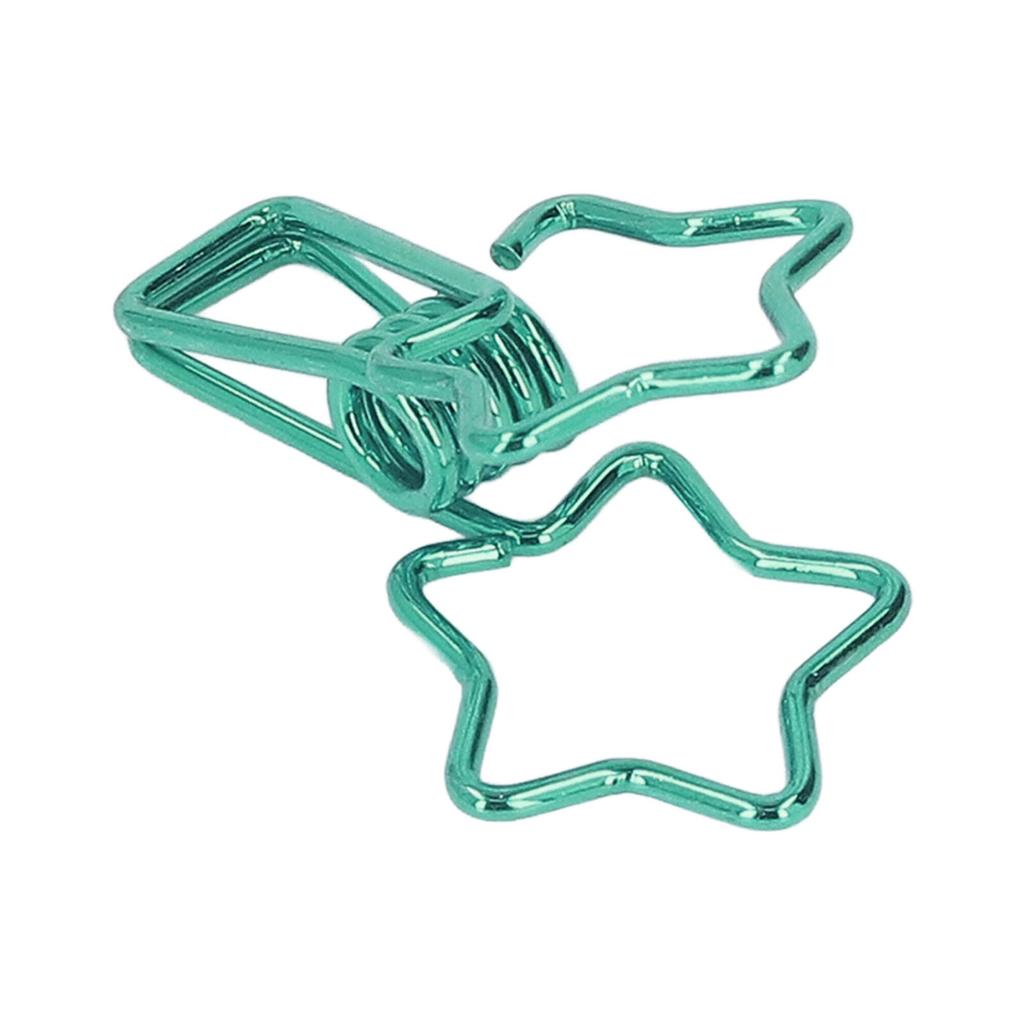 100pcs Star   Clips for Student Cute Cartoon Strong Clamping Force Sturdy Metal Paper Clamps for Account Tickets