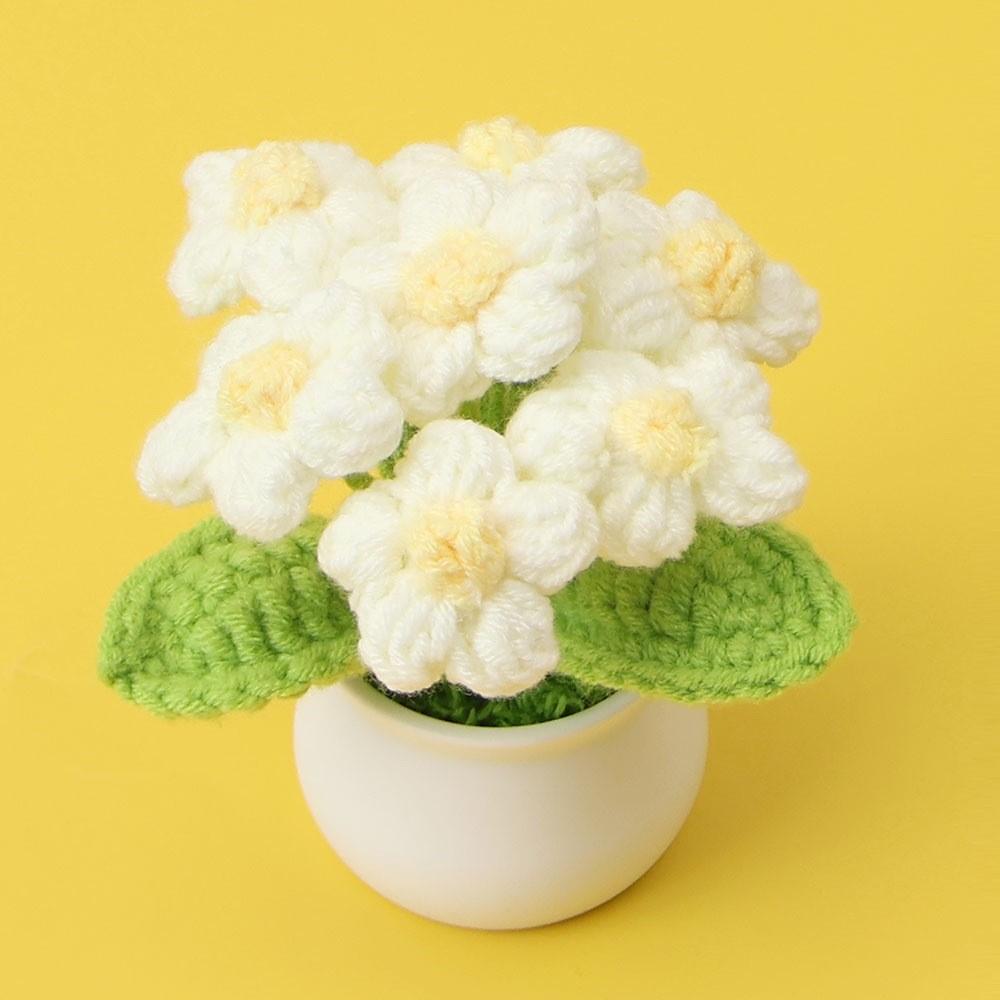 Hand-Knitted Wool Fake Flowers Set: Sunflower, Carnation, Tulip - Desktop Decor, Teacher/Student Gift, Everlasting Bouquet