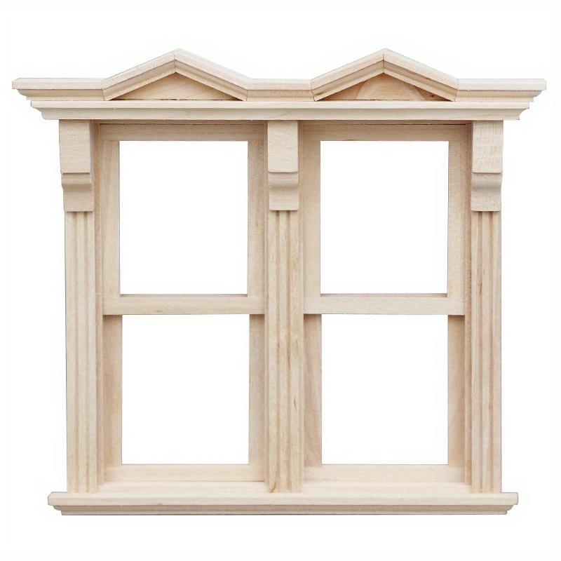 1/12 Maßstab Miniatur Holz Tür und Fenster Modell Ornament - DIY Miniatur Fotografie Requisiten - Saisonale Dekoration - Perfektes Geschenk