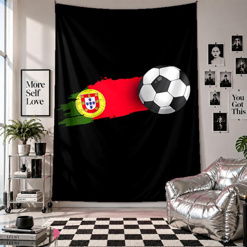 Wandbehang Portugiesische Nationalmannschaft Kunst Hängendes Tuch Dekorative Hintergrundabdeckung für Raumdekoration