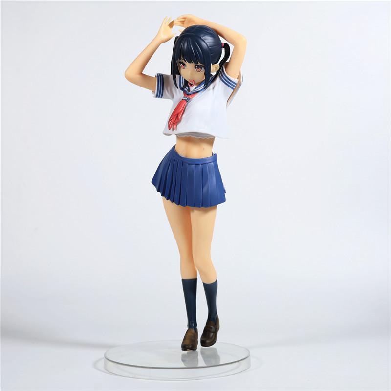 28CM Sailor Fuku no Mannaka Anime Figure Sailor Suit JK Model Toy Clothes Detachable Standing Doll
