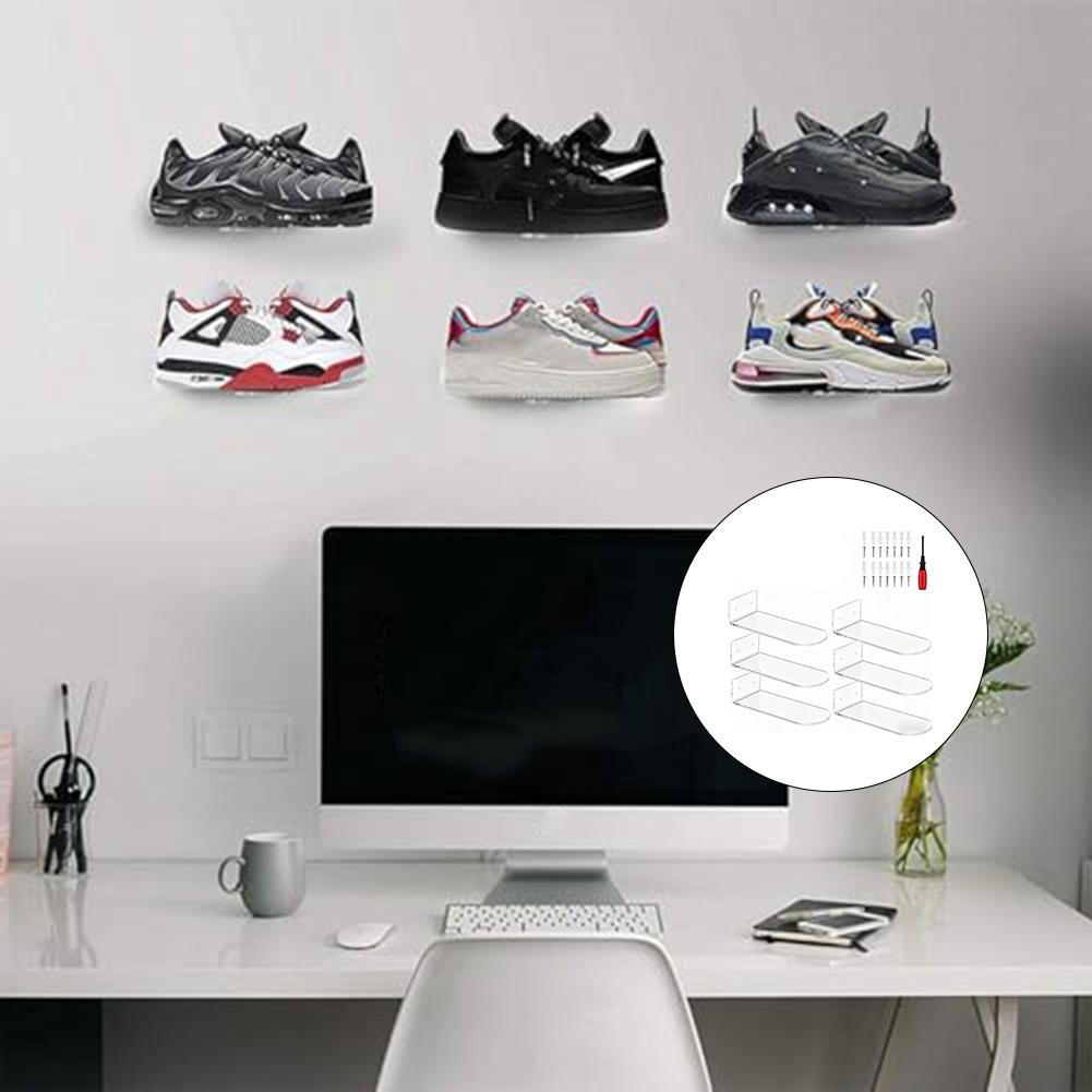 Modern Home Setup 8*3*2 Inches Acrylic Shoe Rack Transparent Shoe Organizer Compact Shoe Holder Maximizes Storage Space