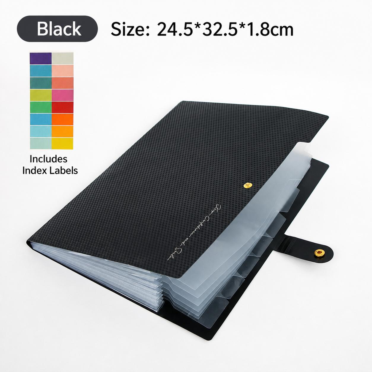 Plastic Expanding File Odor-Free Multi Pocket Filing Folder Accordion Document Organizer A4 Expanding File Folder чёрный
