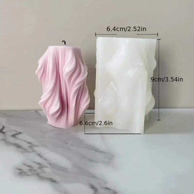Irregular Wave Cylinder Candle Silicone Mold for Handmade Flower Soap, Candle Fragrance, Gypsum Cake Mold