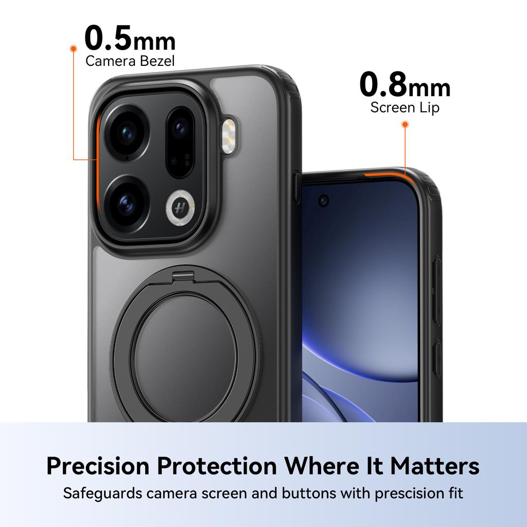 360° Rotating Magnetic Metal Stand Phone Case For OPPO Find X9 Pro X9s X9Ultra Translucent Frosted Shockproof Cover Coque Fundas