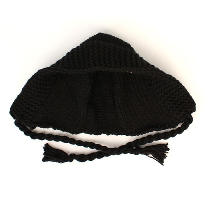 Universal chemistry Rope Black Knit Bonnet Hat