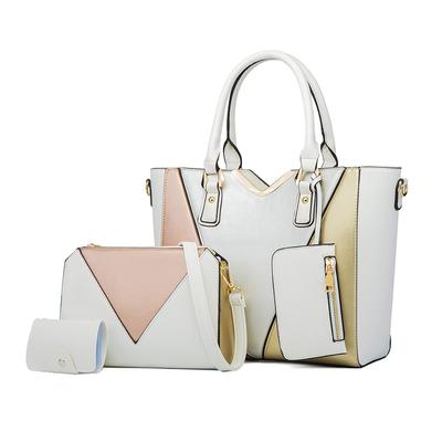 NICOLE & DORIS Women's 4-Piece Tote Bag Set: Color-Changing 2-Way Shoulder Bag with Wallet Pouch, A4 Capacity, Studded Bottom, PU Leather, Perfect