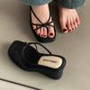 Summer Fashion Flip-flops French Toe Sandals Women's Shoes Outer Wear Thin Belt Vacation Evening Wedge Sandals