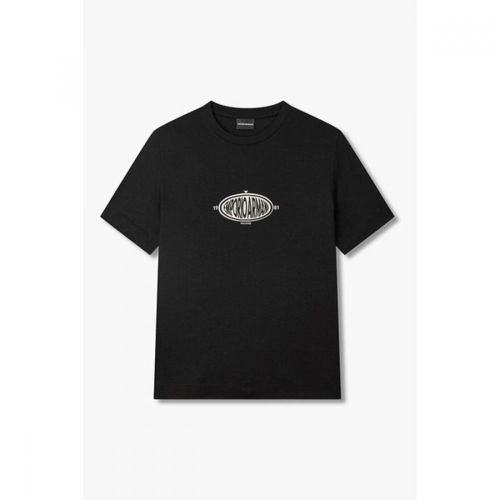 Emporio Armani Men S Lyocell Blend T ShirT Embroidered Logo A516126043 S