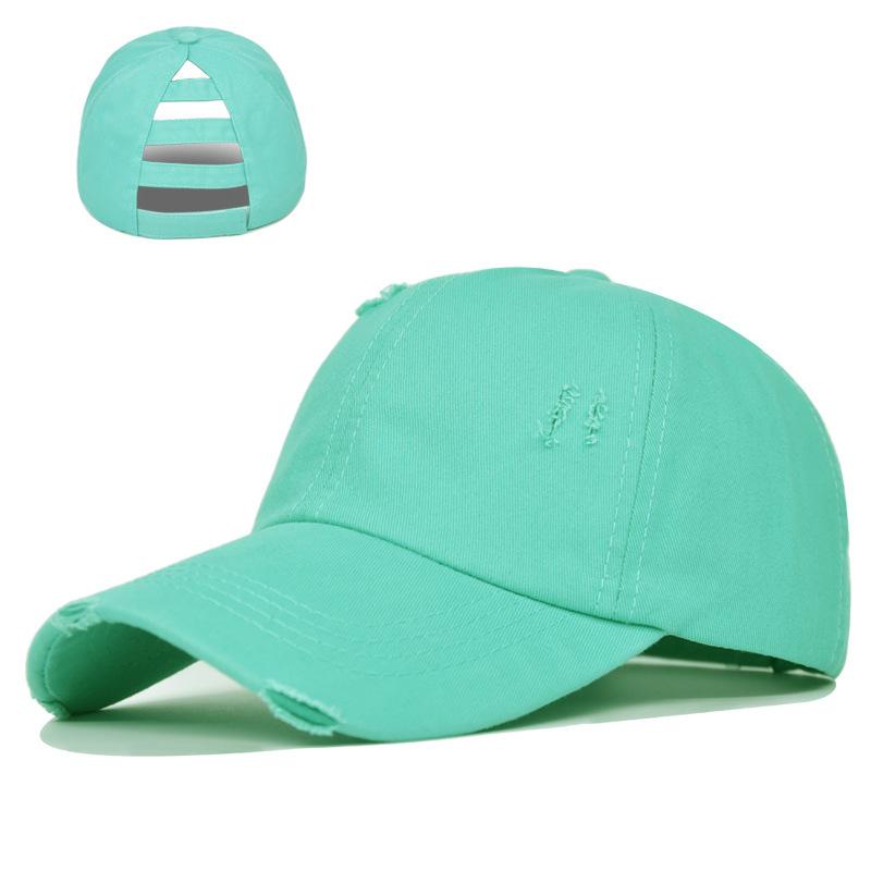 Cap Tongue Duck With Holes Ponytail Washed Baseball Cap Net Cap Cotton Material