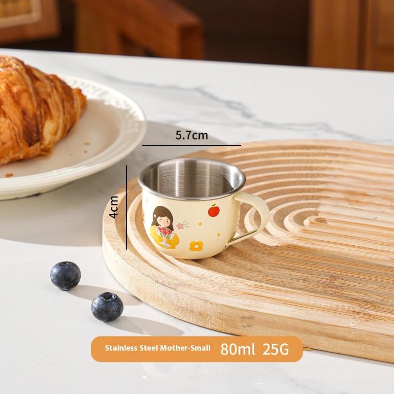 

80/220ml Stainless Steel Water Cup Mug For Kids Anti Scalding Milk Coffee Cup Mini Cute Drinking Mug Coffee Cups other